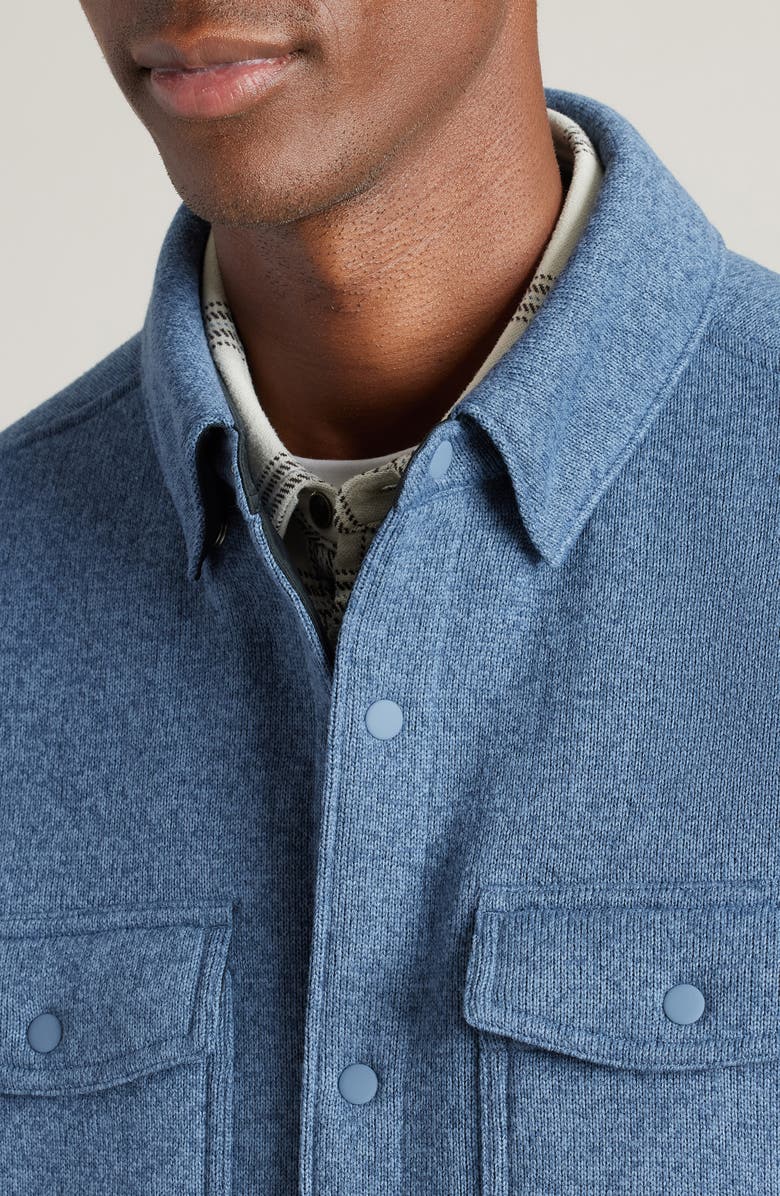 Rhone Fleece Shacket, Alternate, color, Vintage Indigo Heather