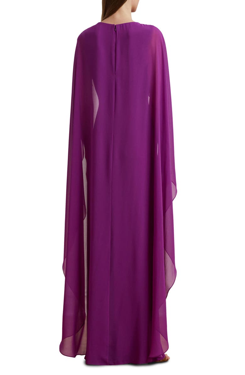 Lauren Ralph Lauren Cape Sleeve Georgette Gown, Alternate, color,