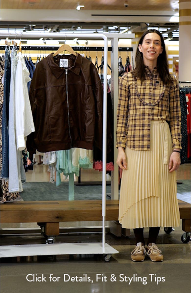 Goldsmith Oversize Faux Leather Bomber Jacket, sales video thumbnail