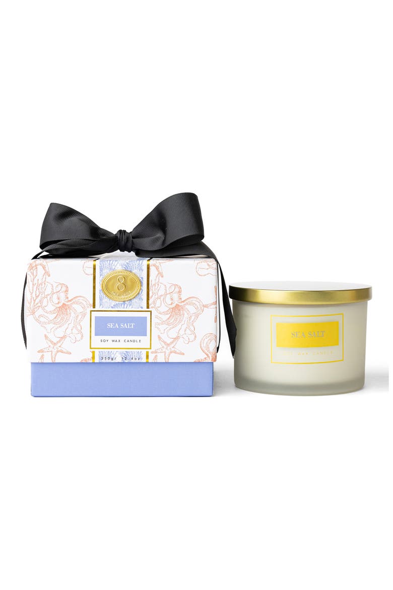Sea Salt 3-Wick Soy Wax Candle, Main, color, CORAL