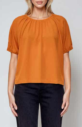 MELLODAY Puff Sleeve Crepe Top