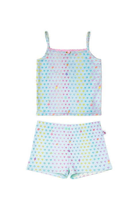 Aqua Heart Print Cami Jersey PJ