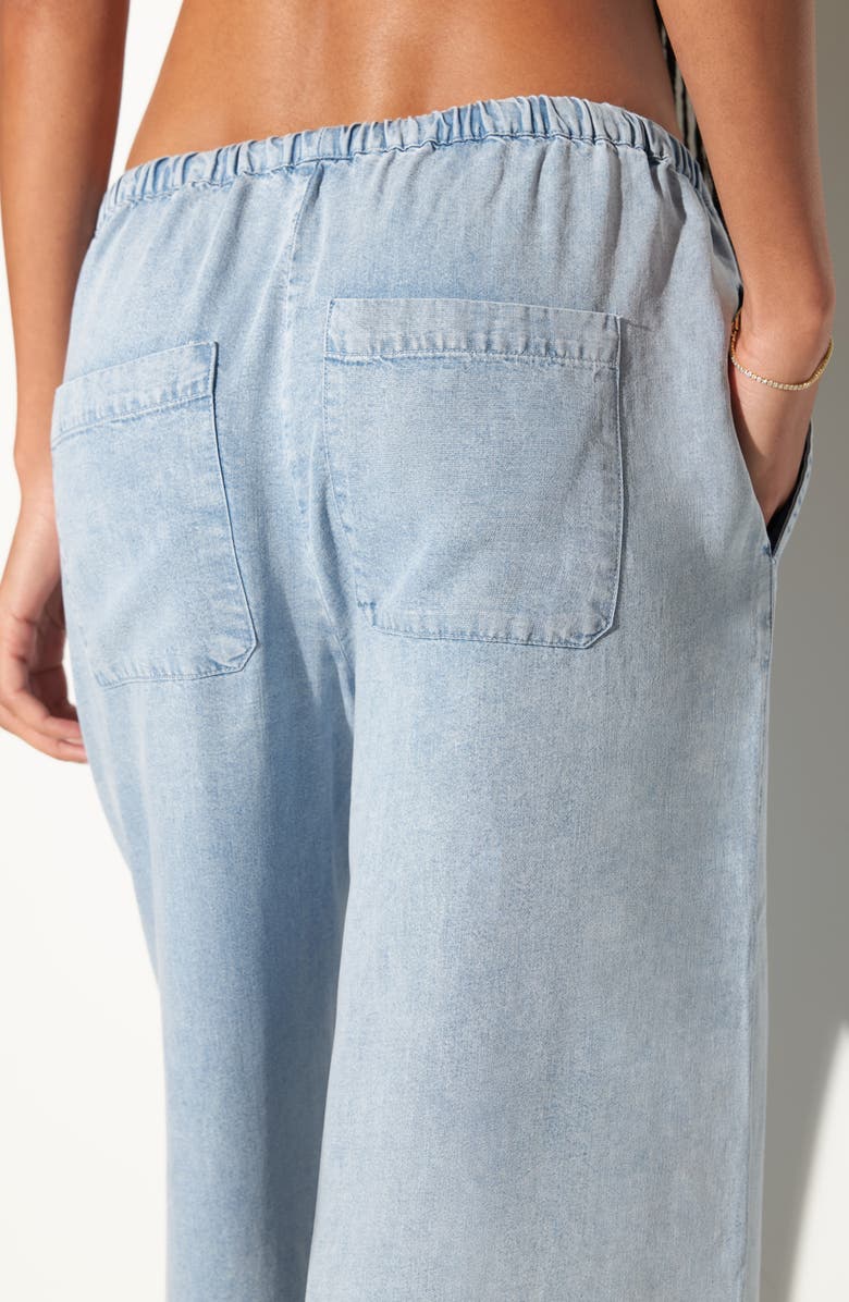 Spiritual Gangster Toluca Wide Leg Chambray Pants, Alternate, color, Sunbleache