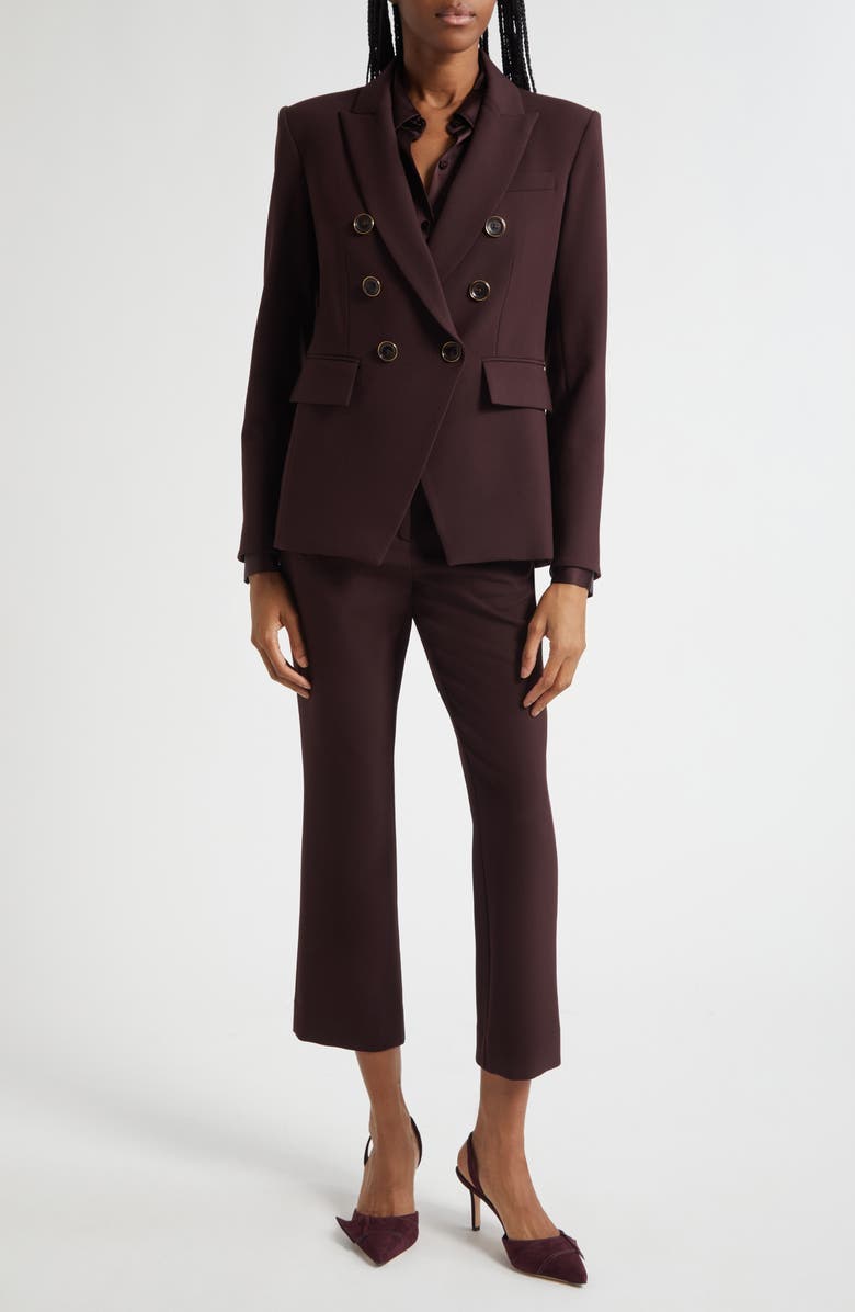 Veronica Beard Arte Crop Pants, Alternate, color, Dark Currant