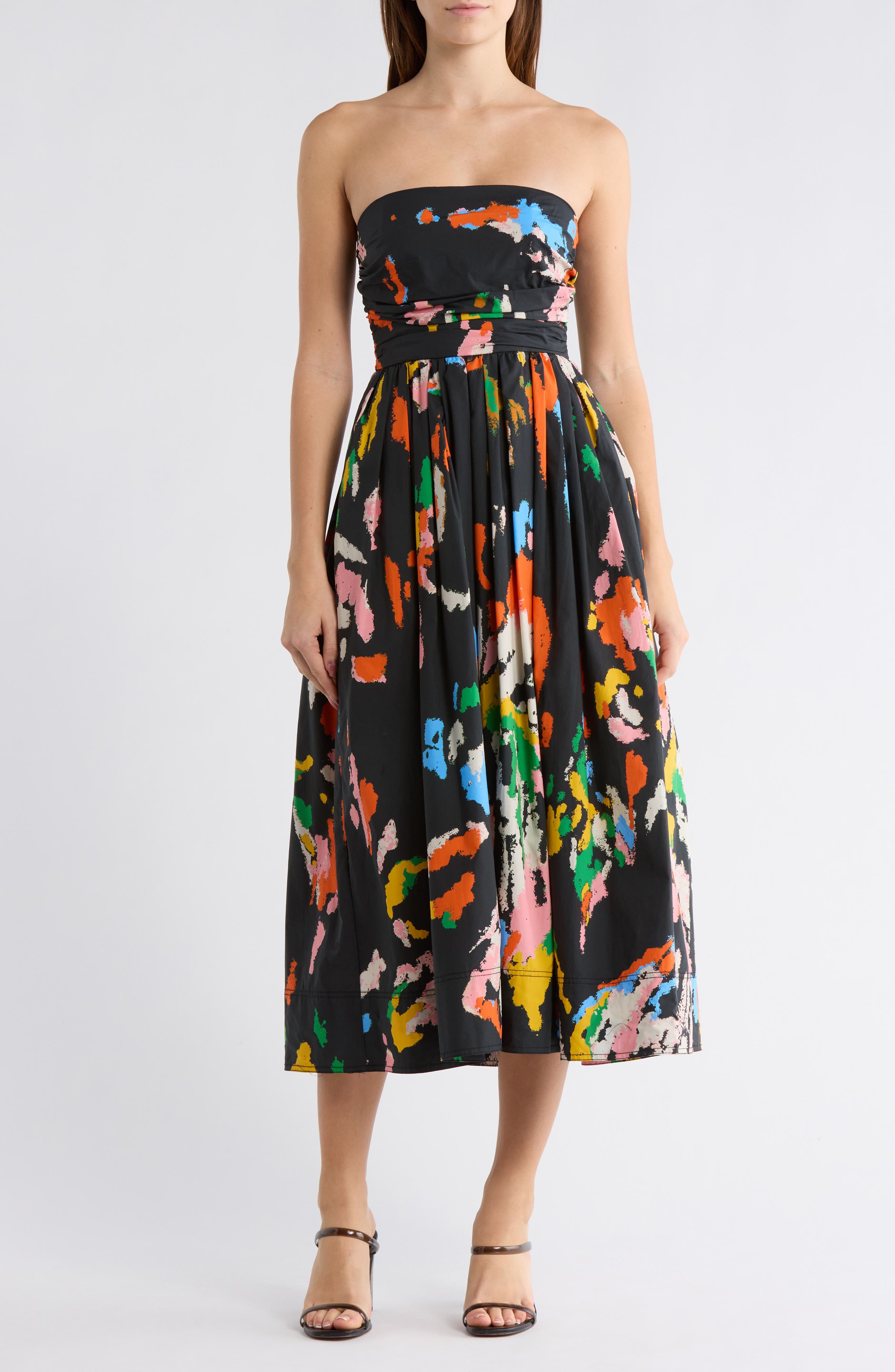 A.L.C. Tate Strapless Cotton Midi Dress