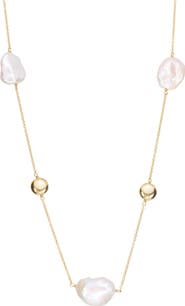 ATHRA LUXE Freshwater Pearl Long Station Necklace