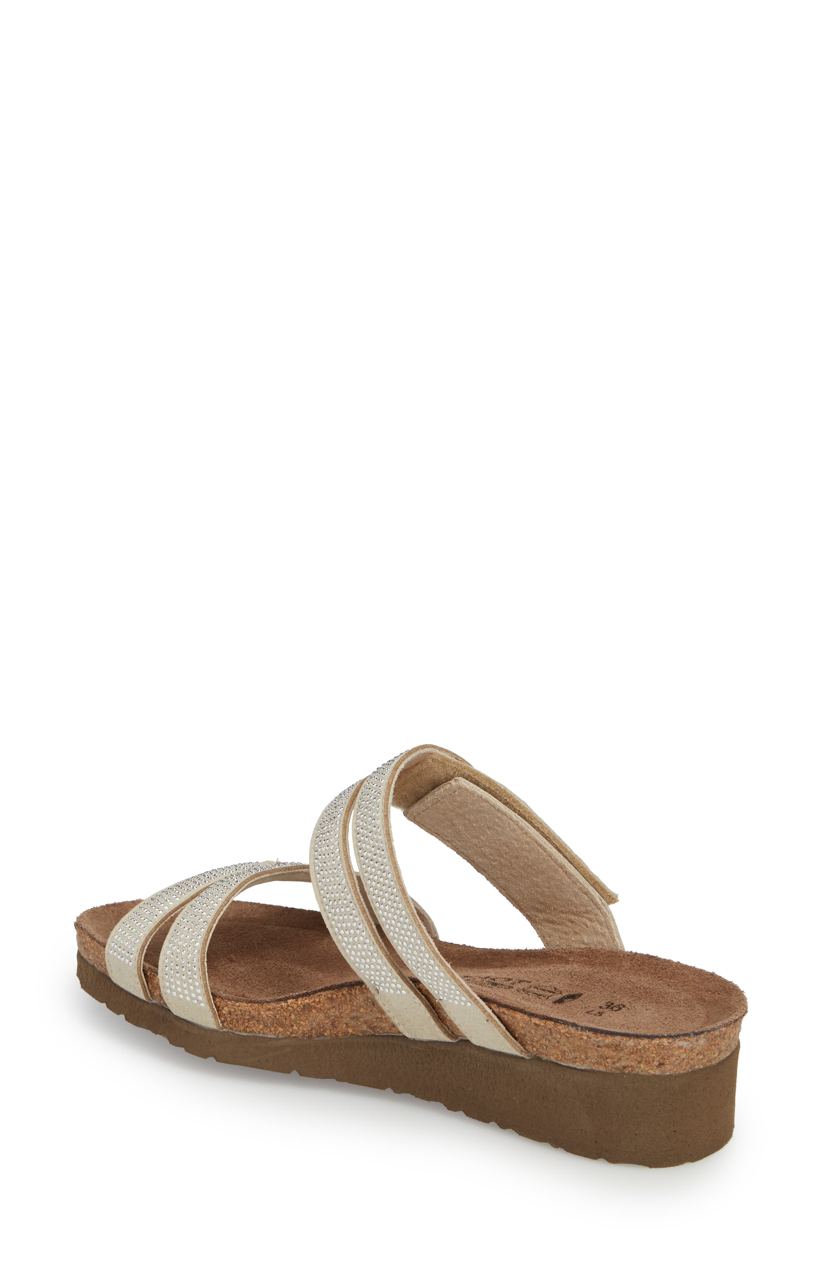 Ainsley Studded Slide Sandal, Alternate, color, BEIGE NUBUCK