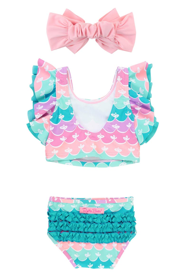 Kids' Butterfly Tankini Two-Piece Swimsuit & Headband Set, Alternate, color, PINK