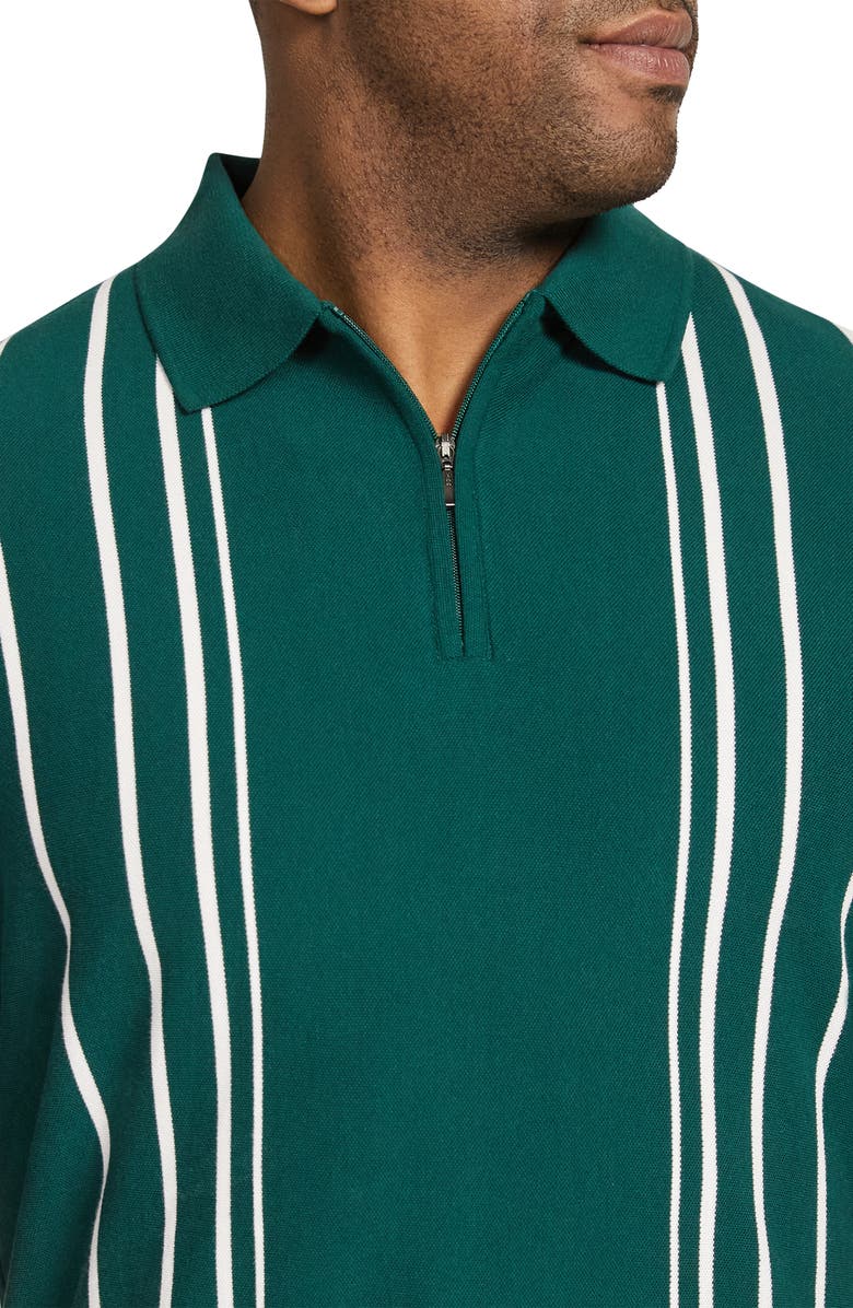 Johnny Bigg Oscar Vertical Stripe Cotton Quarter Zip Polo, Alternate, color,