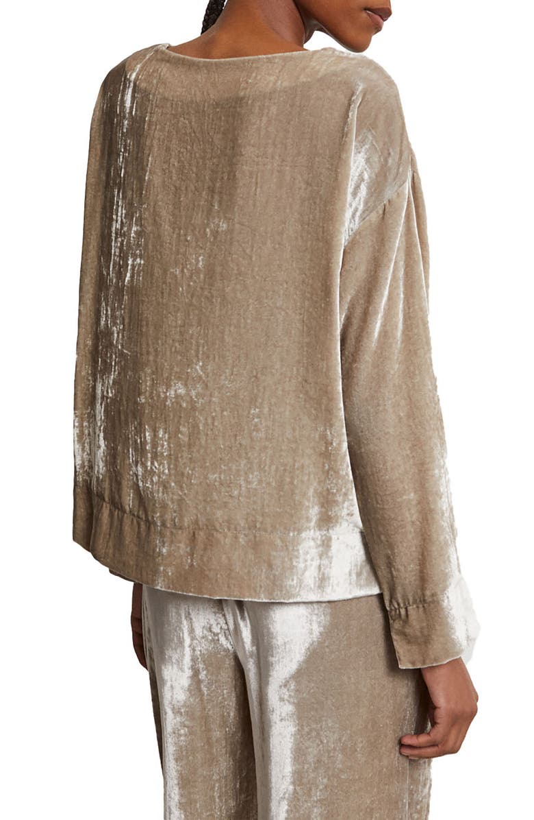 ottod'Ame Soft Velvet Blouse, Alternate, color, Stone