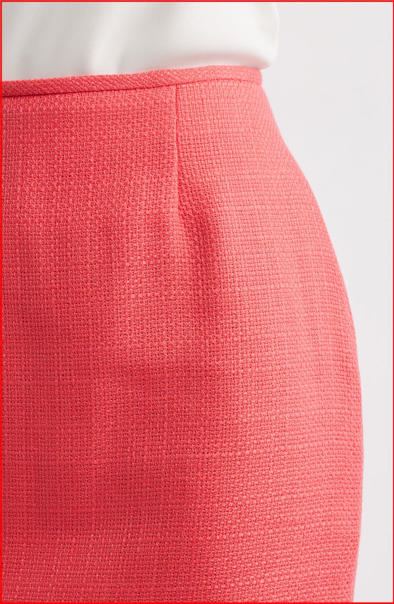 Tahari ASL Bouclé Pencil Skirt, Alternate, color, Sunset