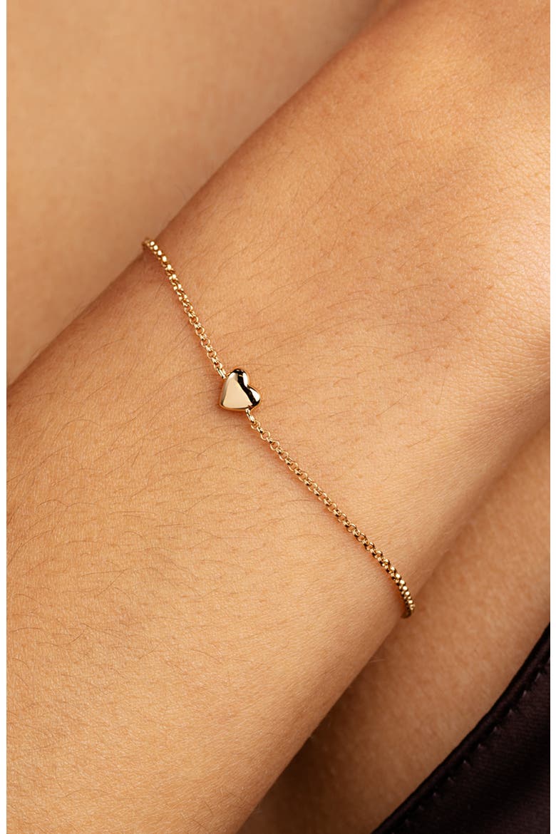 Heart Charm Bracelet, Alternate, color, GOLD