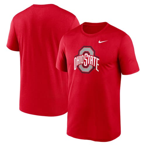Nike Men's Scarlet Ohio State Buckeyes Primetime Legend Logo T-shirt In Scarlet