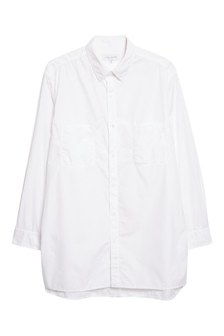 Big Standard Chainstitch Cotton Broadcloth Button-Up Shirt, Alternate, color, WHITE