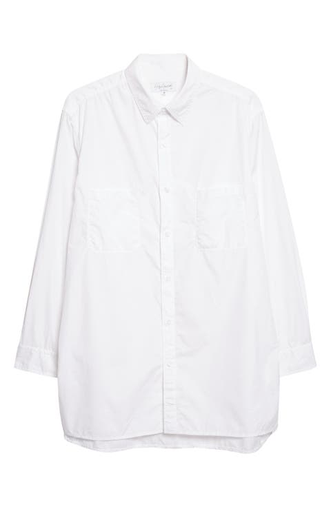 Big Standard Chainstitch Cotton Broadcloth Button-Up Shirt