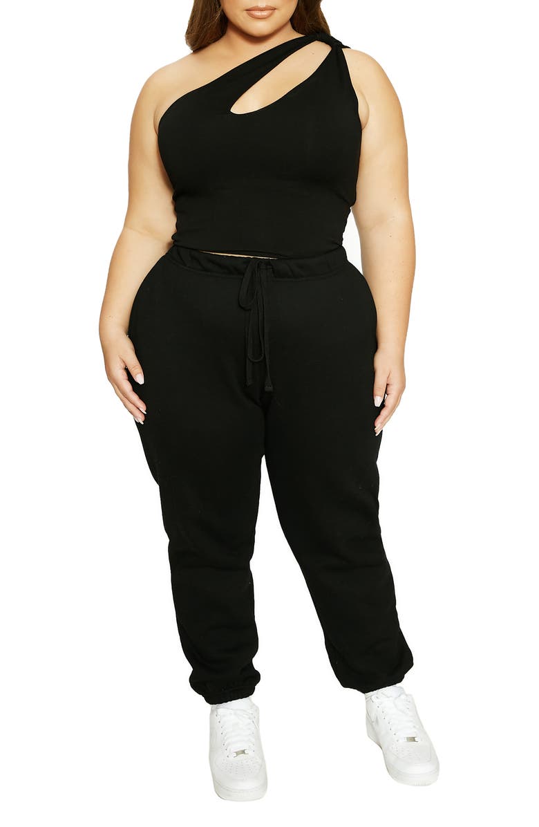 Naked Wardrobe x Lori Harvey Cutout One-Shoulder Tank, Alternate, color,