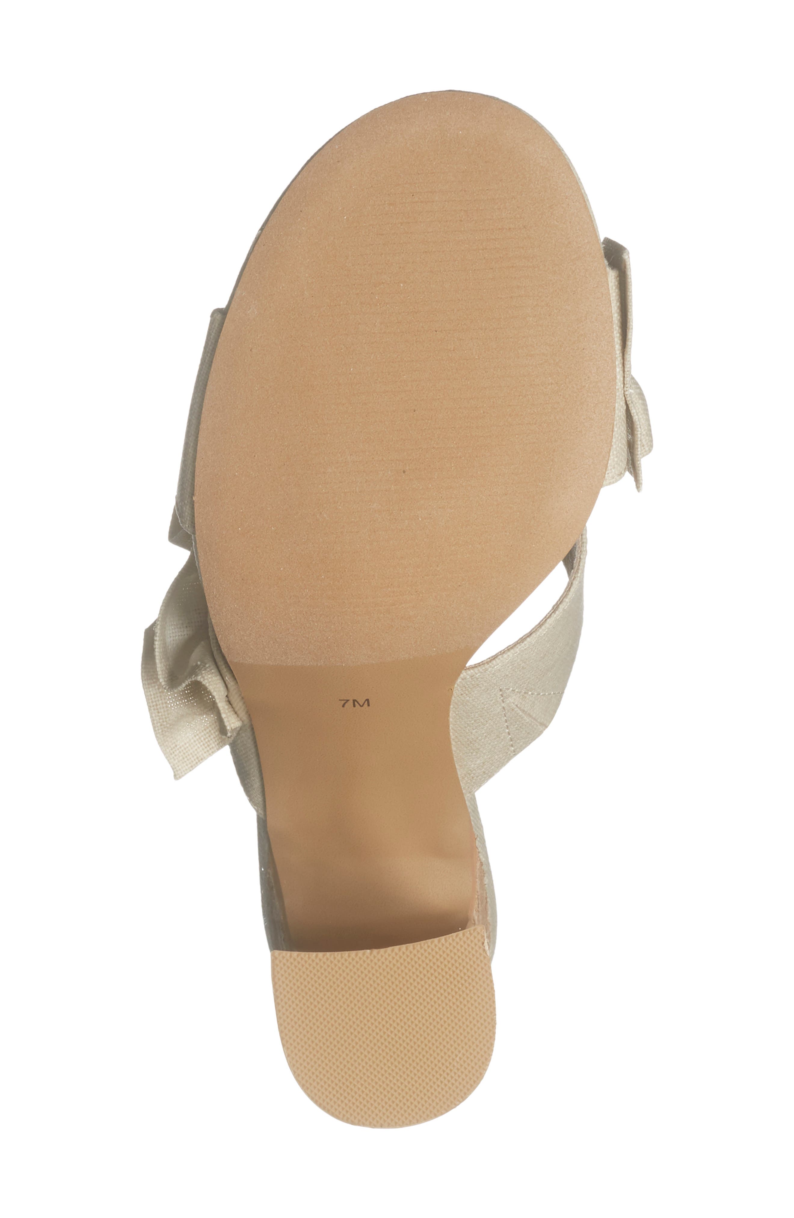 Ruffle Strap Block Heel Mule Sandal, Alternate, color, NATURAL