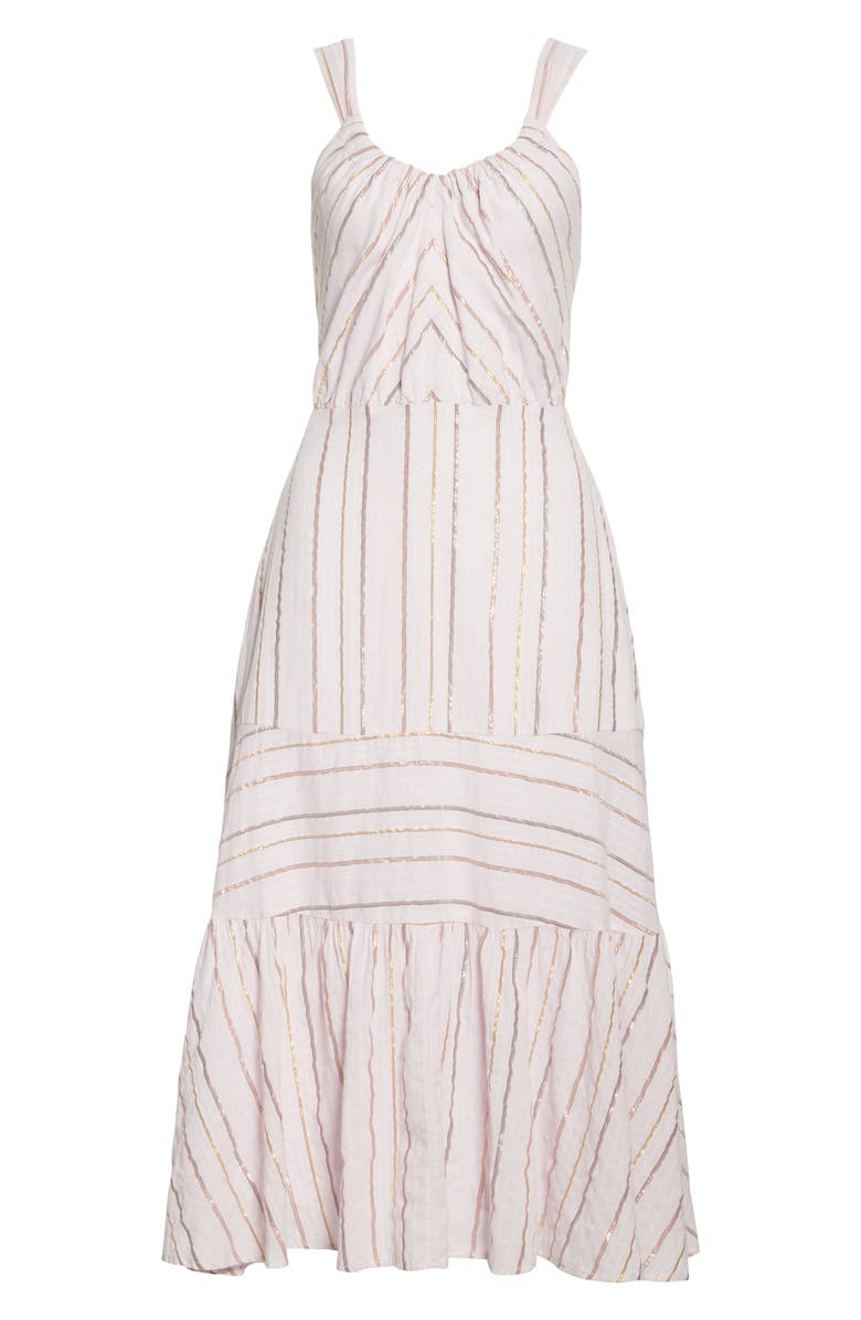 La Vie Rebecca Taylor Metallic Stripe Cotton Sundress, Alternate, color, 