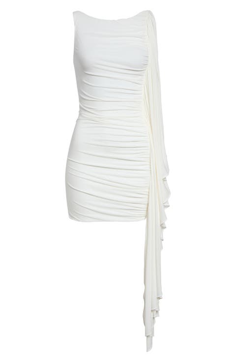Asymmetric Ruched Minidress