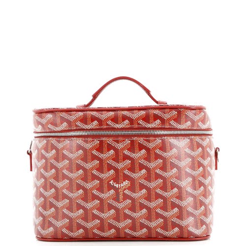 Pre-owned Goyard  Goyard Muse Vanity Case Coated Canvas In Red