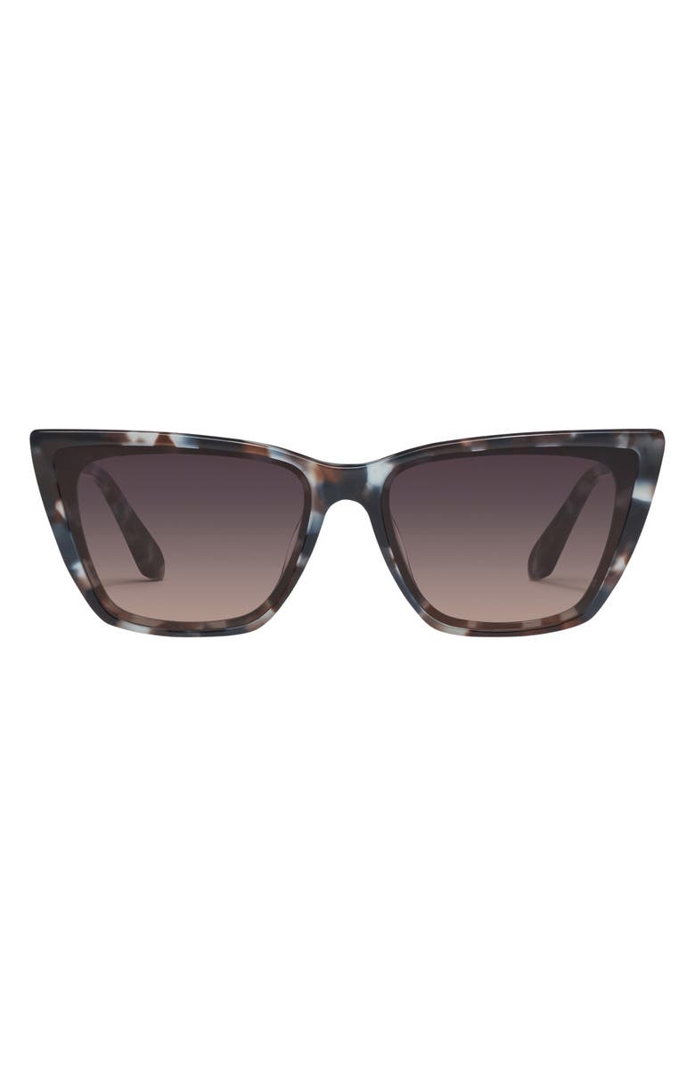 QUAY Call the Shots Remixed 43mm Gradient Cat Eye Sunglasses, Main, color, Storm Tort/ Smoke Taupe