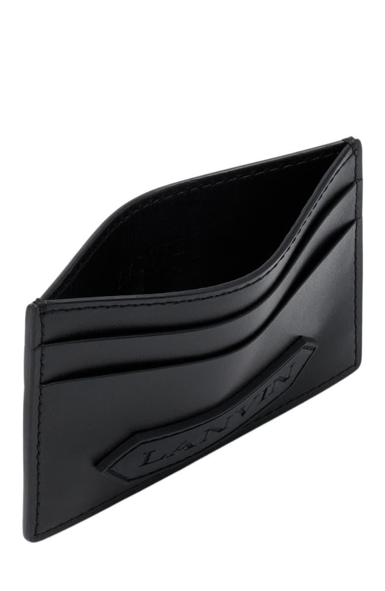 Lanvin Signature Leather Cardholder, Alternate, color, Black
