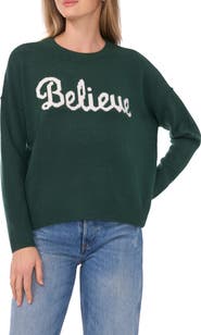 CeCe Believe Crewneck Sweater