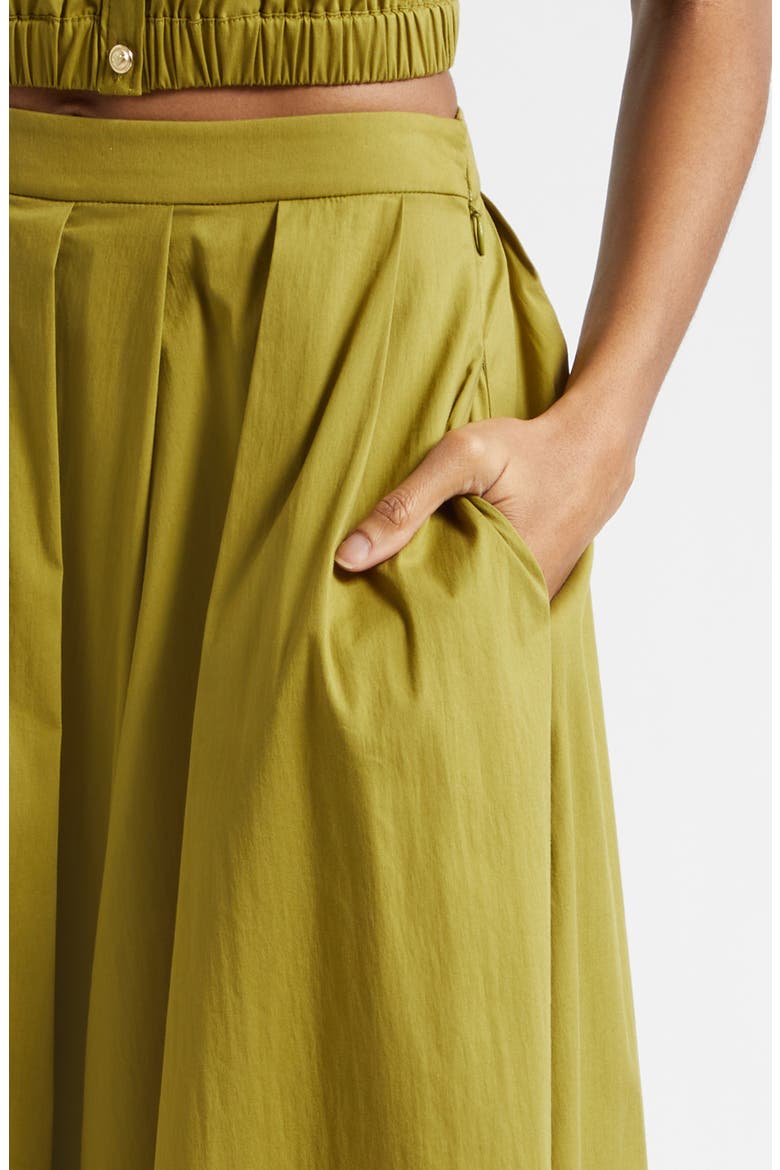Doran Pleated Midi Skirt, Alternate, color, DARK CARDAMOM