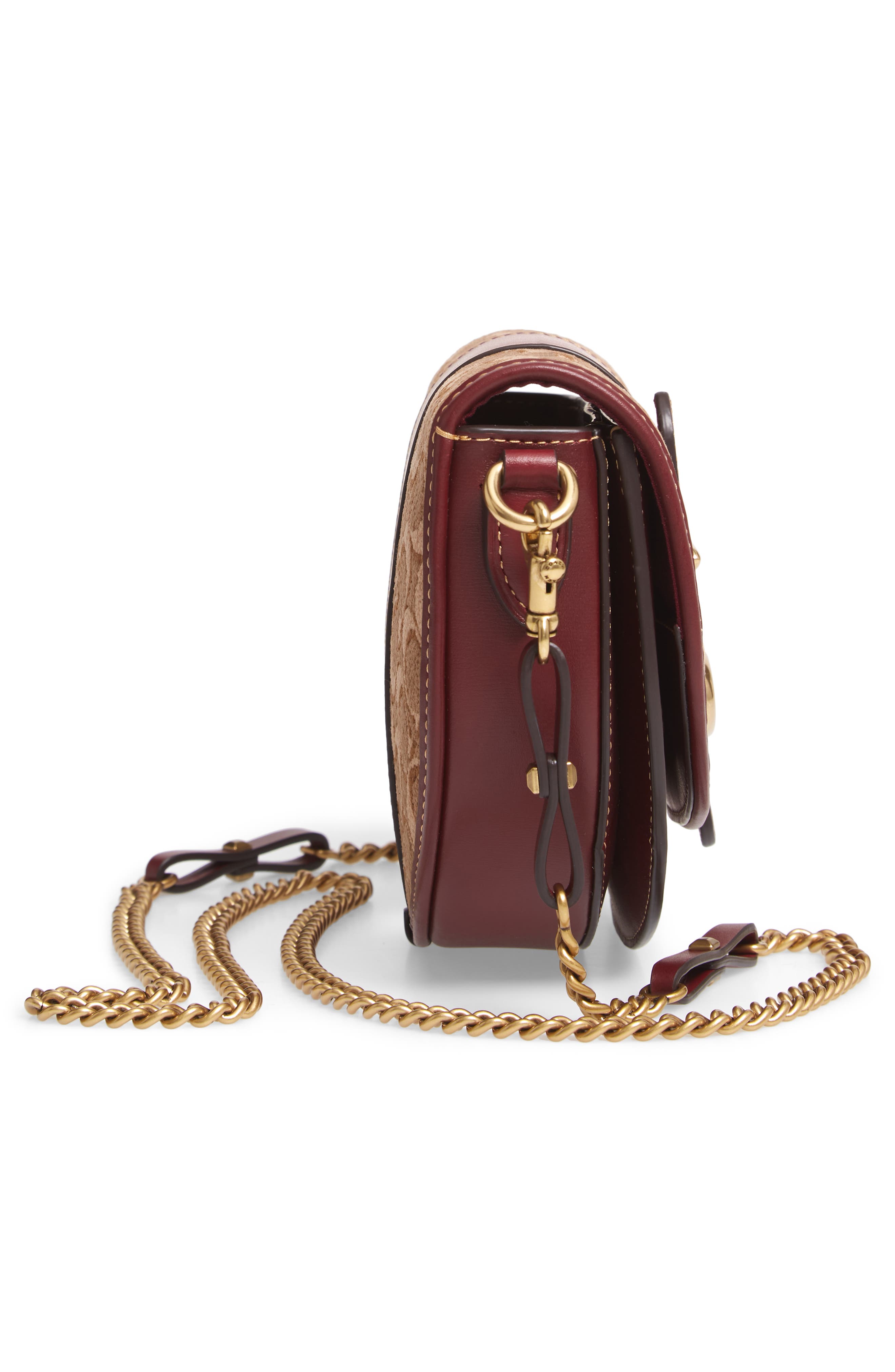 COACH Saddle 20 Signature Jacquard & Leather Crossbody Bag, Alternate, color, 