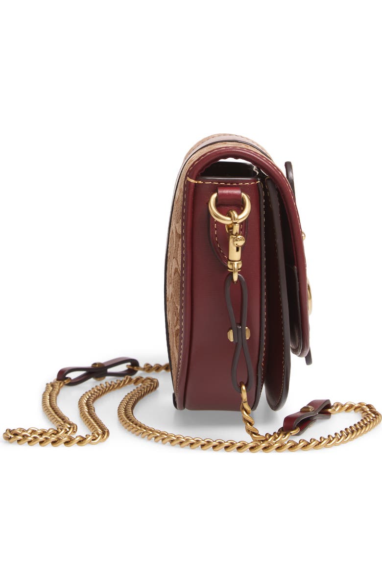 COACH Saddle 20 Signature Jacquard & Leather Crossbody Bag, Alternate, color,
