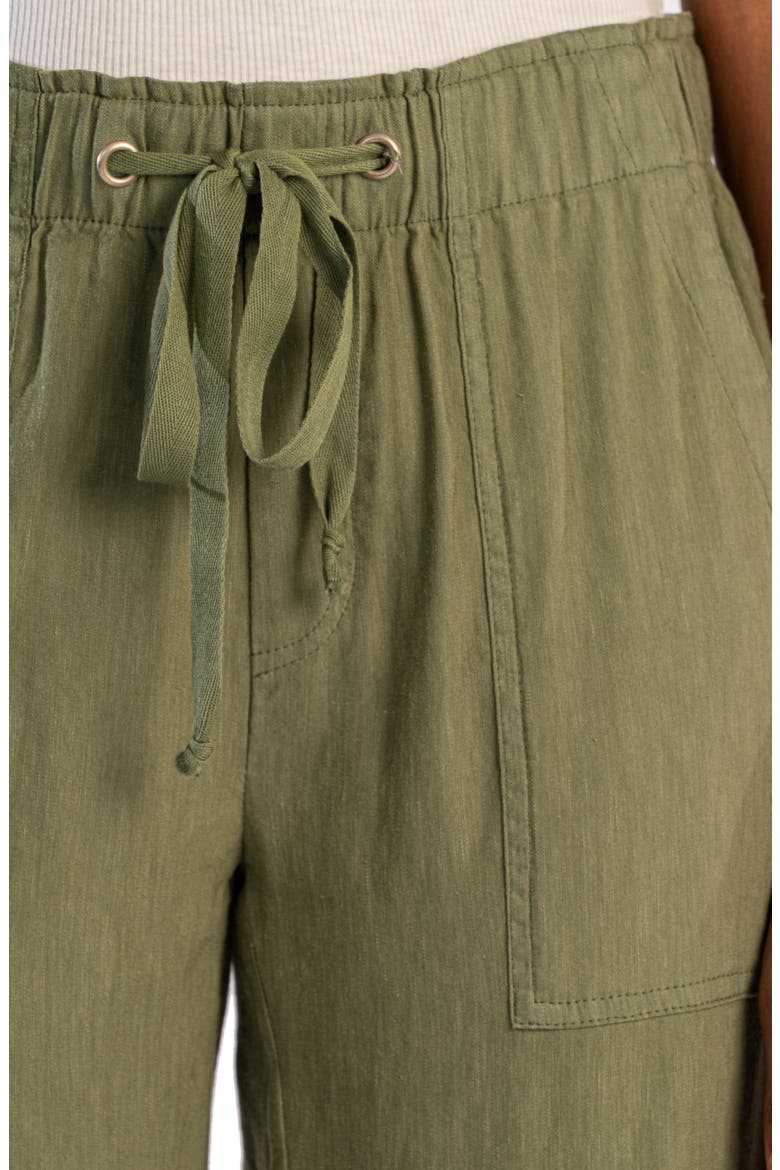 Rosalie Linen Blend Drawstring Ankle Pants, Alternate, color, FERN