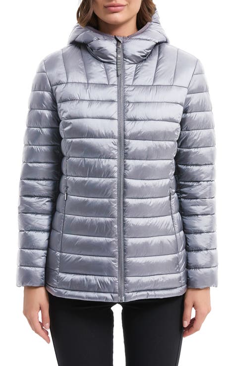 Metallic Quilted Puffer Jacket