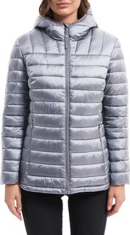 HAWKE & CO Metallic Quilted Puffer Jacket