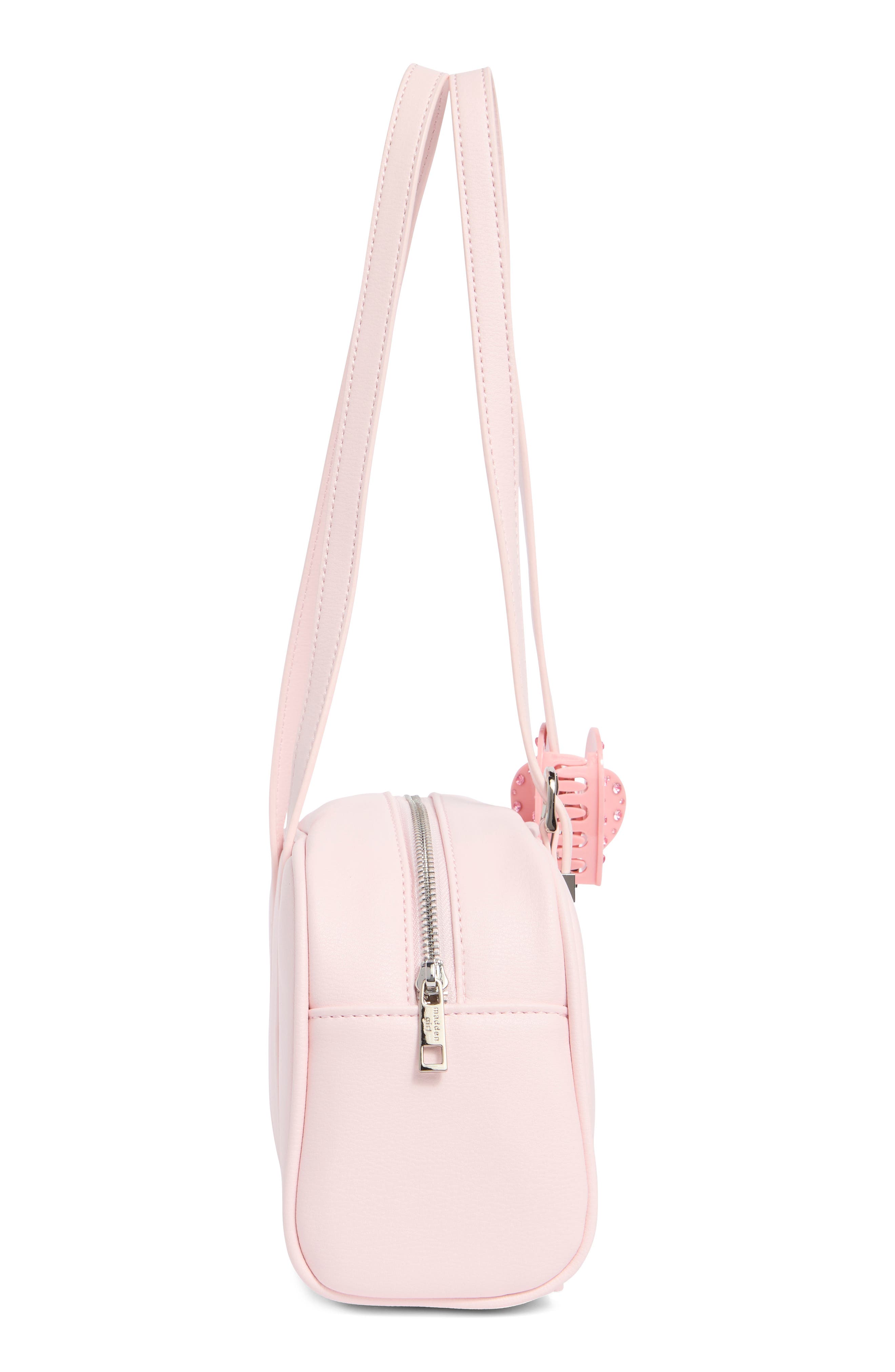 Faux Leather Bowling Bag, Alternate, color, PRIMROSE