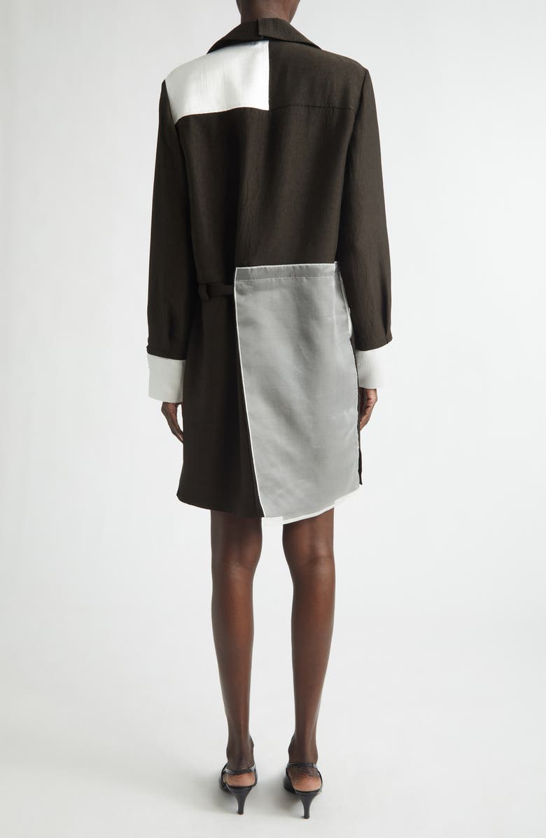 Jason Wu Collection Soft Suiting Collage Long Sleeve Shirtdress, Alternate, color, Nori