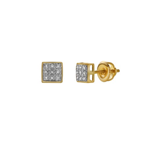 Luvmyjewelry Macio 10k Yellow Gold Diamond Unisex Earrings In 10k Yellow Gold