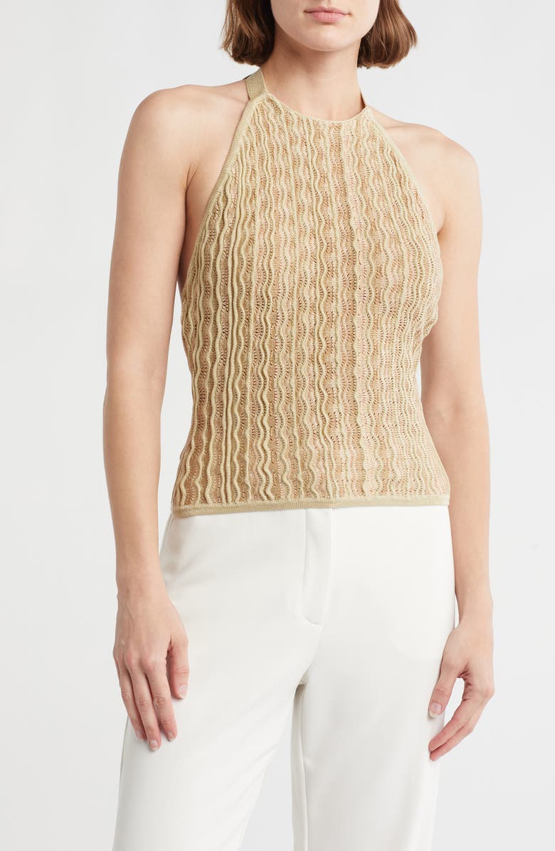 Cult Gaia Aalia Knit Halter Top, Main, color, Beach Combo