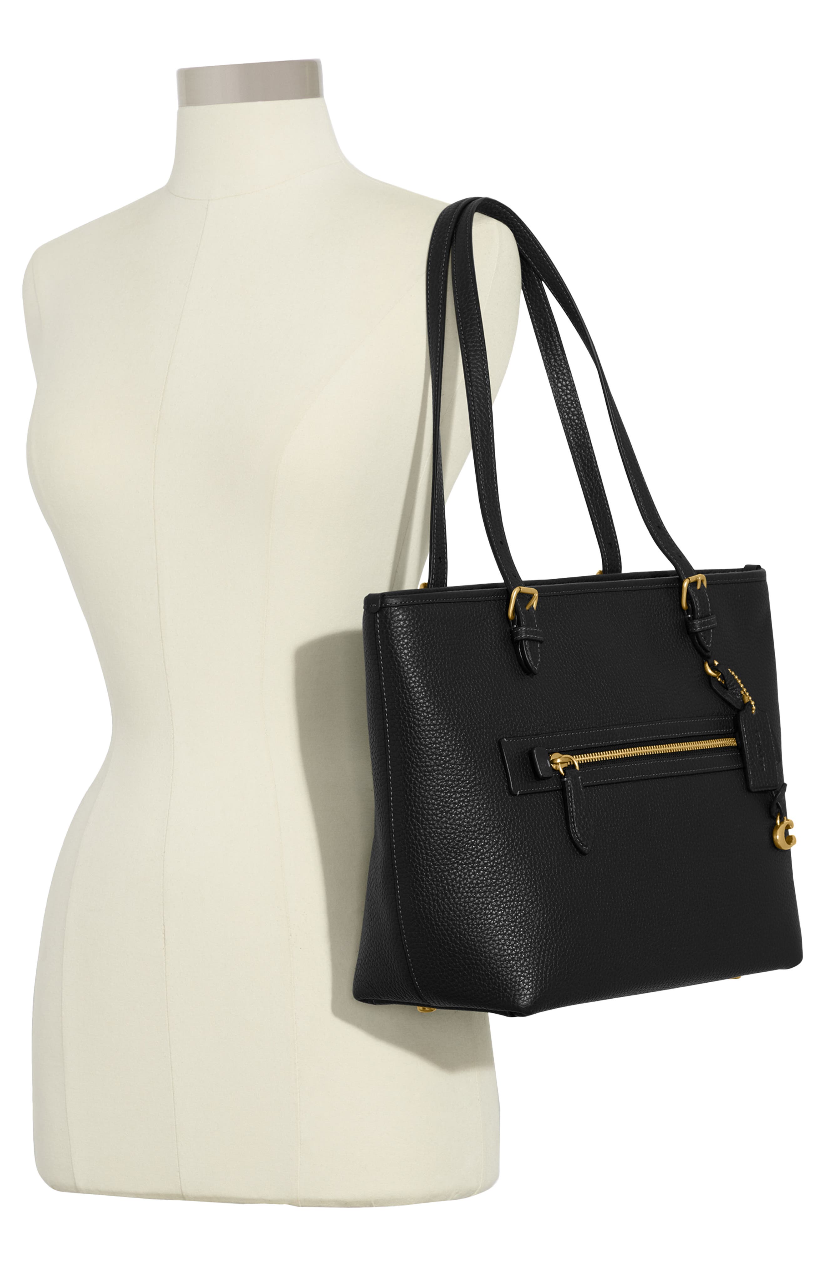 COACH Taylor Polished Pebble Leather Tote, Alternate, color, 