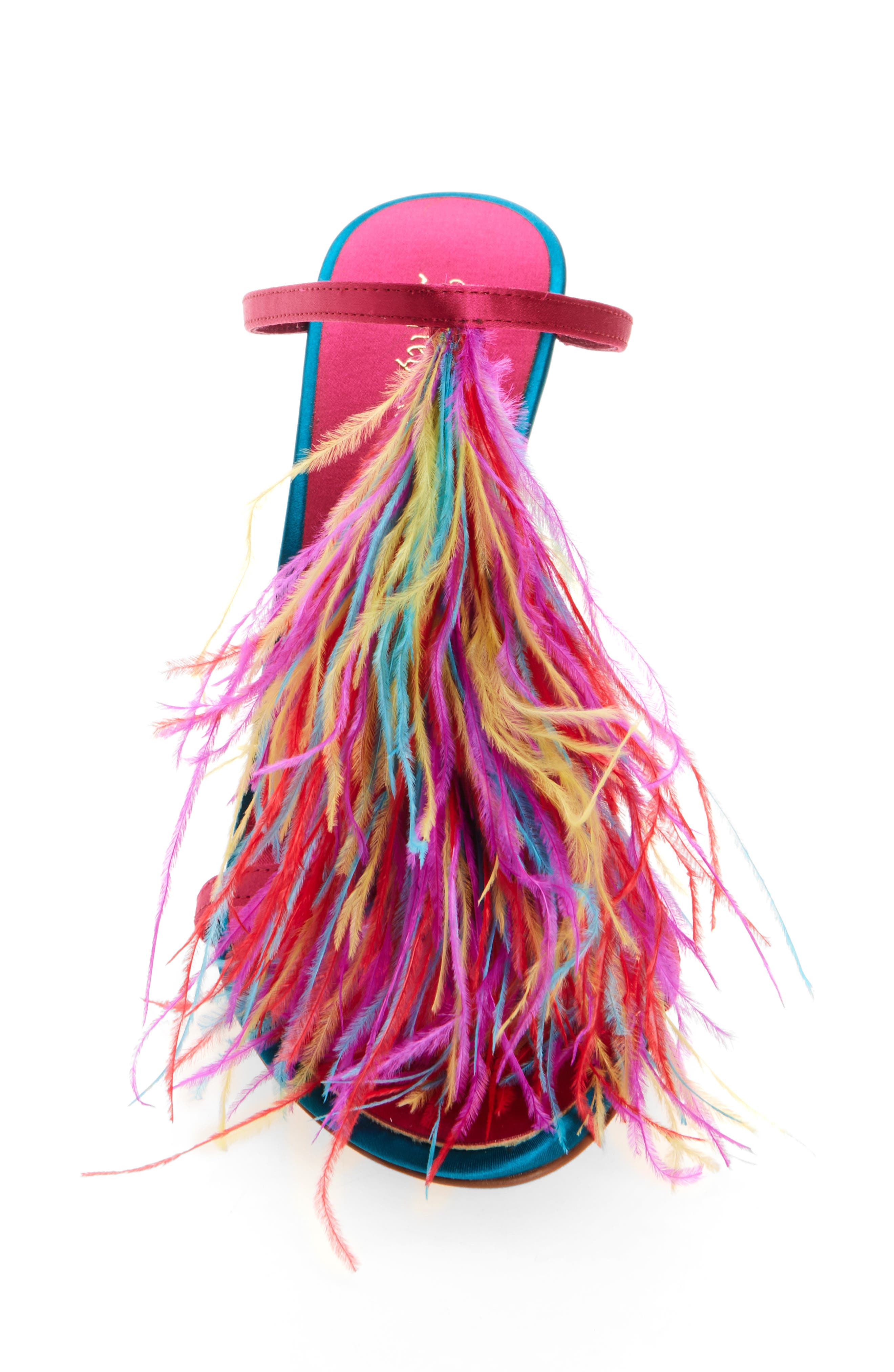 Jeffrey Campbell Pluma Slide Sandal, Alternate, color, Fuchsia Satin Combo