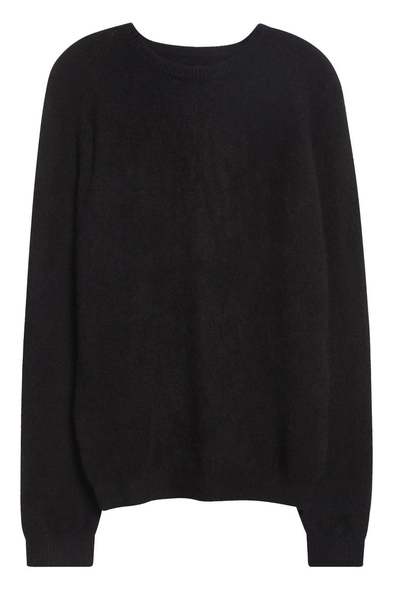 Cashmere & Silk Crewneck Sweater, Alternate, color, BLACK