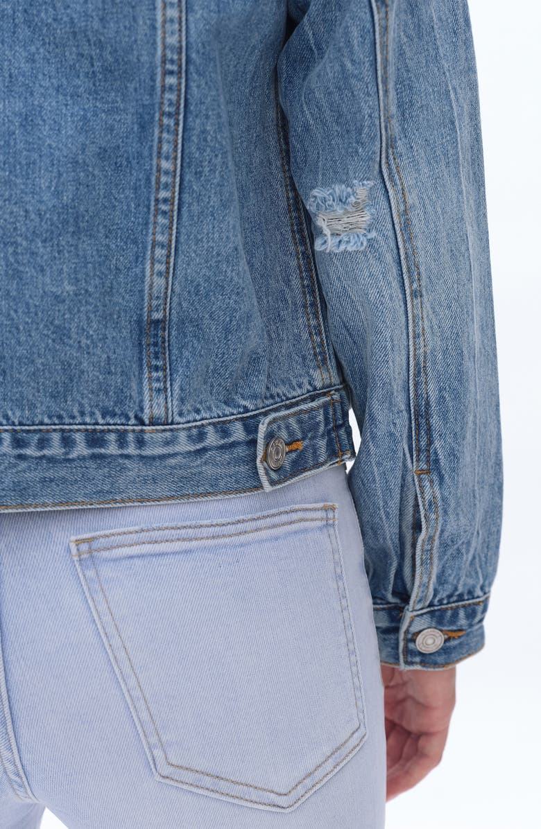Bayeas Distressed Denim Jacket, Alternate, color, Mercy Blue