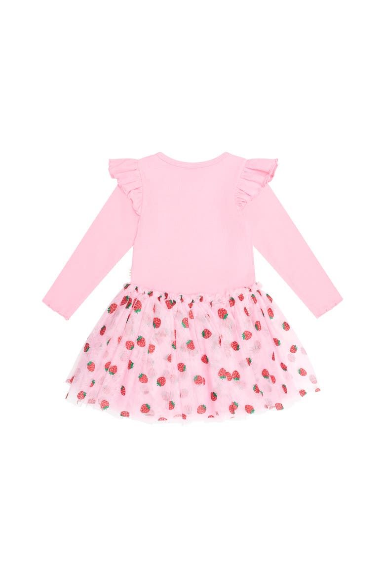 Strawberry Emb Tulle Dress, Alternate, color, Strawberry Crème