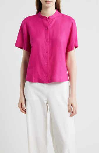Short Sleeve Organic Linen Button-Up Shirt