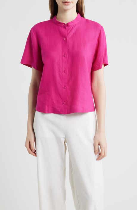 Short Sleeve Organic Linen Button-Up Shirt