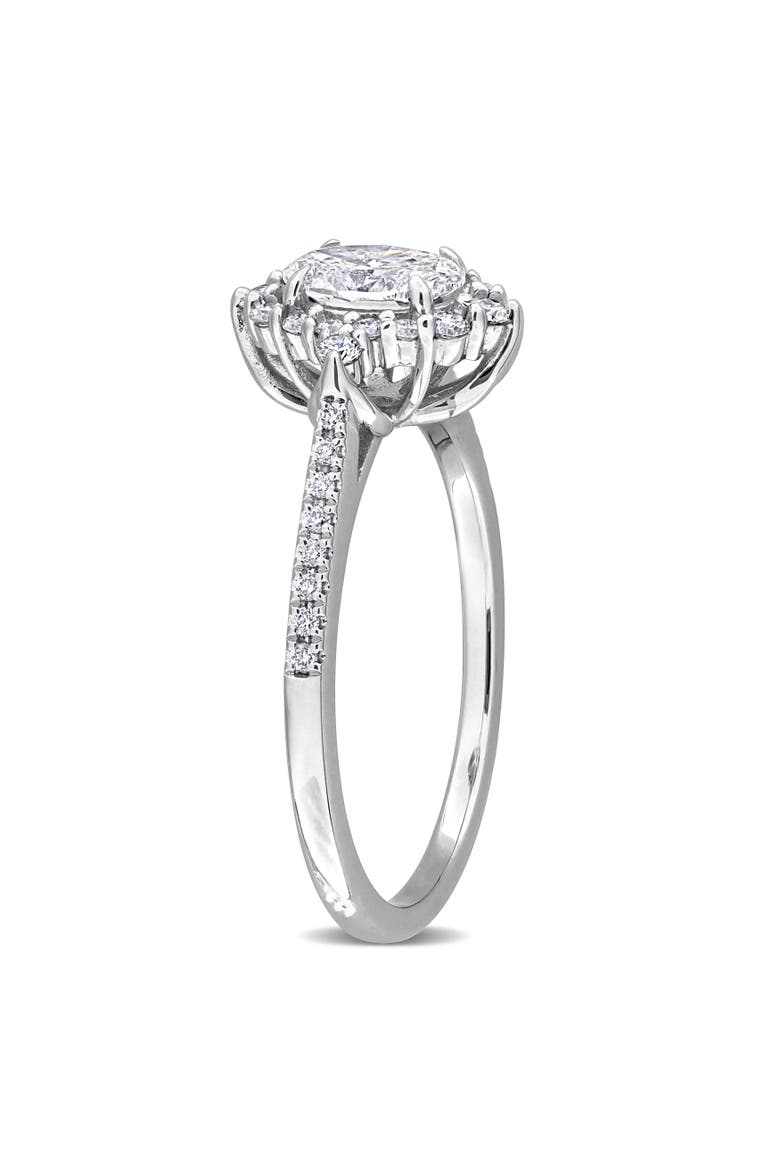 Lab-Grown Diamond Halo Engagement Ring 14k, Alternate, color, White Gold