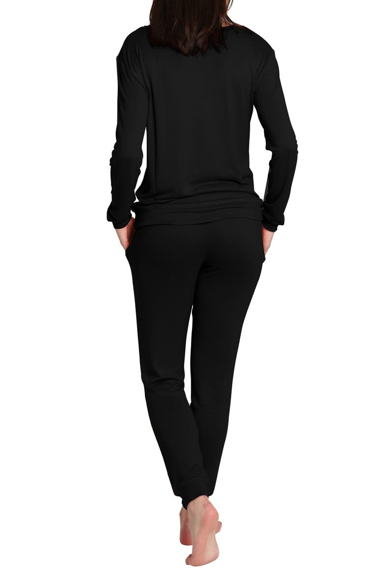 Long Pajamas, Alternate, color, BLACK
