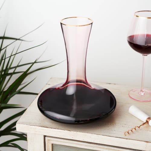 Twine Rose Crystal Decanter In Pink