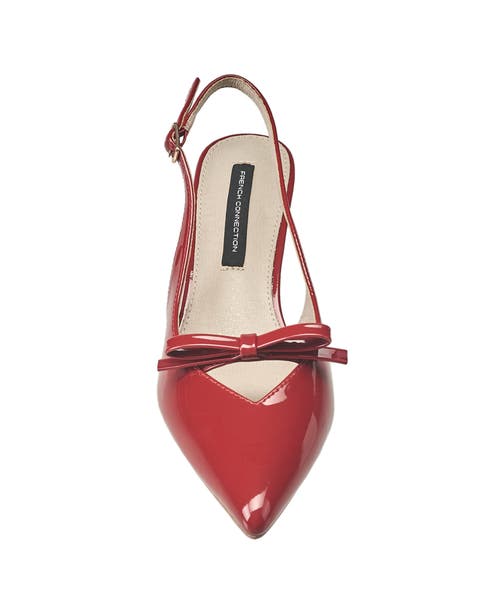 French Connection Quinny Slingback Kitten Heel In Red