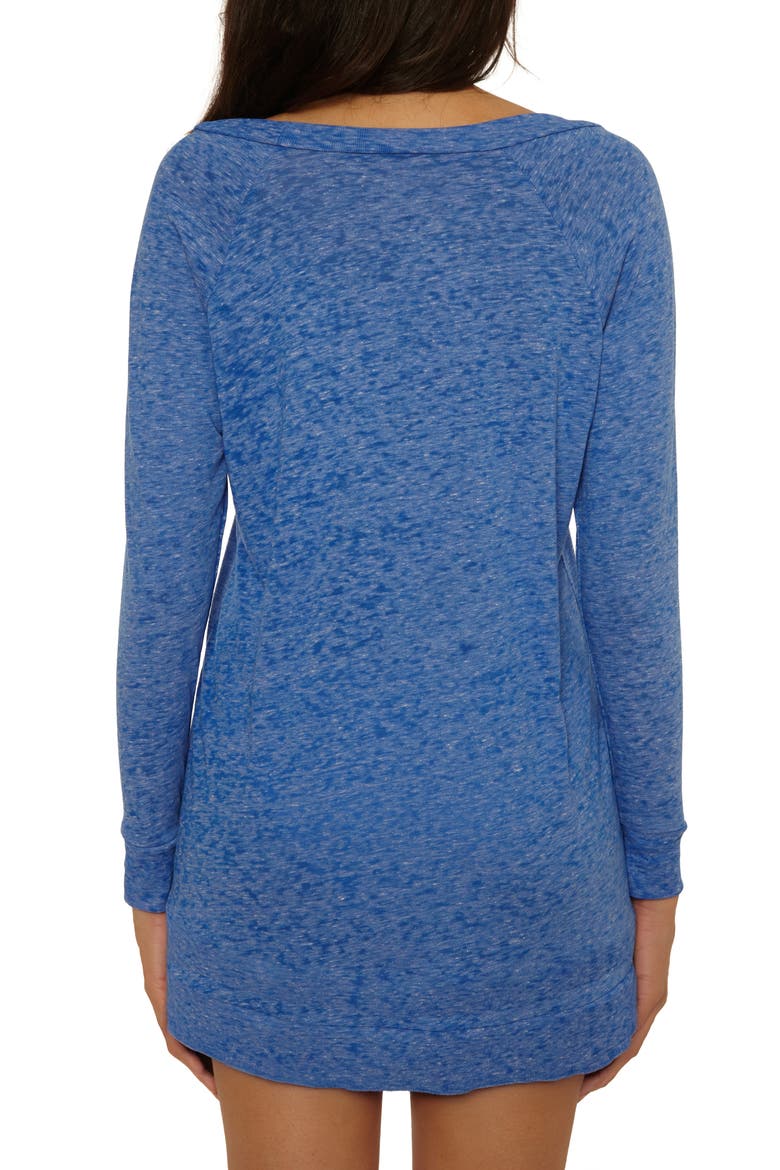 Beach Date Long Sleeve Cover-Up Tunic, Alternate, color, LAPIS