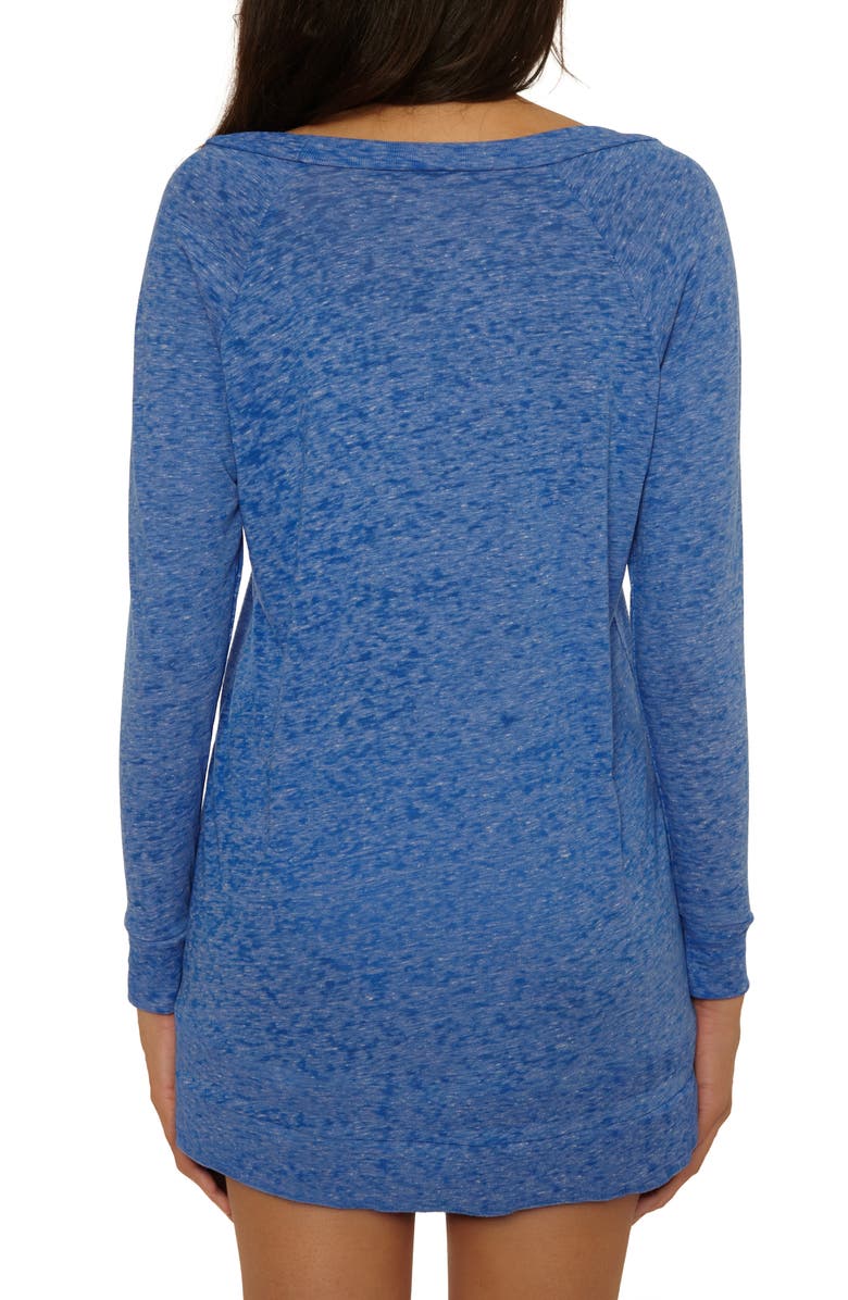 Becca Beach Date Long Sleeve Cover-Up Tunic, Alternate, color, Lapis